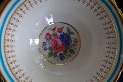 AYNSLEY PORTRUSH TEAL BLUE #7429- SOUP BOWL & SAUCER   .....   http://jaapiesfinechinastore.com