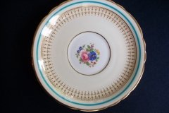 AYNSLEY PORTRUSH TEAL BLUE #7429- SOUP BOWL & SAUCER   .....   http://jaapiesfinechinastore.com
