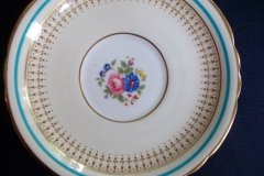 AYNSLEY PORTRUSH TEAL BLUE #7429- SOUP BOWL & SAUCER   .....   http://jaapiesfinechinastore.com