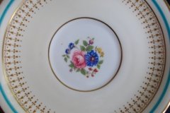 AYNSLEY PORTRUSH TEAL BLUE #7429- SOUP BOWL & SAUCER   .....   http://jaapiesfinechinastore.com