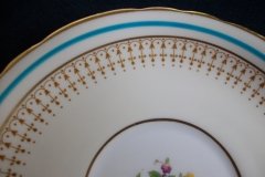 AYNSLEY PORTRUSH TEAL BLUE #7429- SOUP BOWL & SAUCER