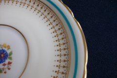 AYNSLEY PORTRUSH TEAL BLUE #7429- SOUP BOWL & SAUCER   .....   http://jaapiesfinechinastore.com