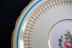 AYNSLEY PORTRUSH TEAL BLUE #7429- SOUP BOWL & SAUCER