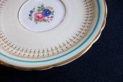AYNSLEY PORTRUSH TEAL BLUE #7429- SOUP BOWL & SAUCER   .....   http://jaapiesfinechinastore.com