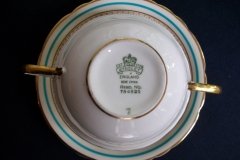 AYNSLEY PORTRUSH TEAL BLUE #7429- SOUP BOWL & SAUCER   .....   http://jaapiesfinechinastore.com