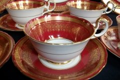 AYNSLEY ROMNEY RED  #7410-  CUP & SAUCER  ..... http://jaapiesfinechinastore.com