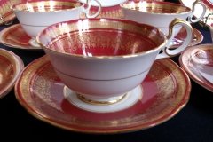 AYNSLEY ROMNEY RED  #7410-  CUP & SAUCER  ..... http://jaapiesfinechinastore.com