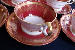 AYNSLEY ROMNEY RED  #7410-  CUP & SAUCER  ..... http://jaapiesfinechinastore.com