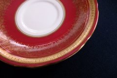 AYNSLEY ROMNEY RED  #7410-  CUP & SAUCER  ..... http://jaapiesfinechinastore.com
