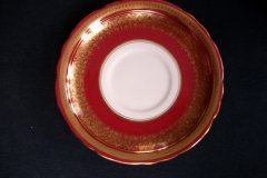 AYNSLEY ROMNEY RED  #7410-  SOUP BOWL & SAUCER  ..... http://jaapiesfinechinastore.com