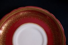 AYNSLEY ROMNEY RED  #7410-  SOUP BOWL & SAUCER  ..... http://jaapiesfinechinastore.com