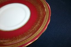 AYNSLEY ROMNEY RED  #7410-  SOUP BOWL & SAUCER  ..... http://jaapiesfinechinastore.com