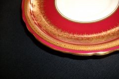 AYNSLEY ROMNEY RED  #7410-  SOUP BOWL & SAUCER  ..... http://jaapiesfinechinastore.com