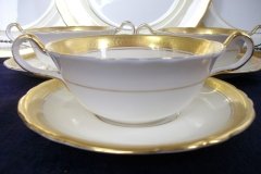 AYNSLEY SANDRINGHAM- SOUP BOWL & SAUCER   .....   http://jaapiesfinechinastore.com
