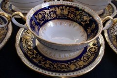 AYNSLEY SEVILLE BLUE- SOUP BOWL & SAUCER  .....  http://jaapiesfinechinastore.com