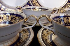 AYNSLEY SEVILLE BLUE- SOUP BOWL & SAUCER  .....  http://jaapiesfinechinastore.com