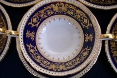 AYNSLEY SEVILLE BLUE- SOUP BOWL & SAUCER  .....  http://jaapiesfinechinastore.com
