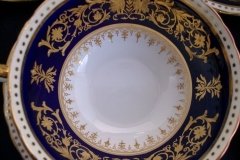 AYNSLEY SEVILLE BLUE- SOUP BOWL & SAUCER  .....  http://jaapiesfinechinastore.com
