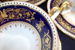 AYNSLEY SEVILLE BLUE- SOUP BOWL & SAUCER  .....  http://jaapiesfinechinastore.com