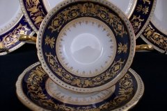 AYNSLEY SEVILLE BLUE- SOUP BOWL & SAUCER  .....  http://jaapiesfinechinastore.com