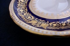AYNSLEY SEVILLE BLUE- SOUP BOWL & SAUCER  .....  http://jaapiesfinechinastore.com