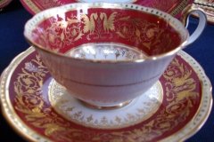 AYNSLEY SEVILLE RED- CUP & SAUCER  .....  http://jaapiesfinechinastore.com