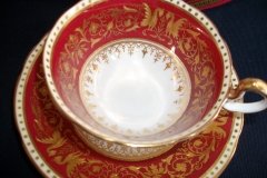 AYNSLEY SEVILLE RED- CUP & SAUCER  .....  http://jaapiesfinechinastore.com