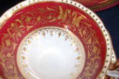 AYNSLEY SEVILLE RED- CUP & SAUCER  .....  http://jaapiesfinechinastore.com