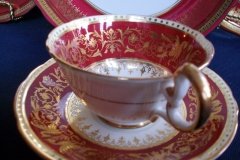 AYNSLEY SEVILLE RED- CUP & SAUCER  .....  http://jaapiesfinechinastore.com
