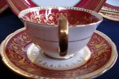 AYNSLEY SEVILLE RED- CUP & SAUCER  .....  http://jaapiesfinechinastore.com