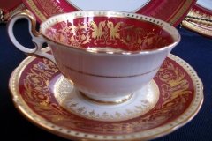 AYNSLEY SEVILLE RED- CUP & SAUCER  .....  http://jaapiesfinechinastore.com