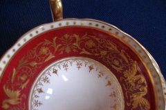 AYNSLEY SEVILLE RED- CUP & SAUCER  .....  http://jaapiesfinechinastore.com