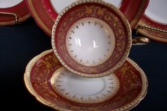 AYNSLEY SEVILLE RED- CUP & SAUCER  .....  http://jaapiesfinechinastore.com