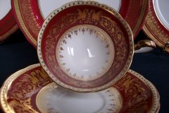 AYNSLEY SEVILLE RED- CUP & SAUCER  .....  http://jaapiesfinechinastore.com