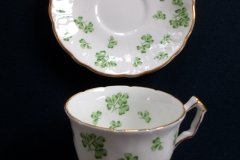 AYNSLEY SHAMROCK #159-  CUP & SAUCER  .....   http://jaapiesfinechinastore.com