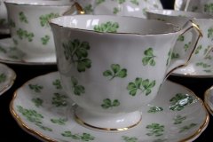 AYNSLEY SHAMROCK #159-  CUP & SAUCER  .....   http://jaapiesfinechinastore.com