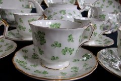 AYNSLEY SHAMROCK #159-  CUP & SAUCER  .....   http://jaapiesfinechinastore.com