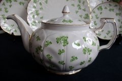AYNSLEY SHAMROCK #159-  TEA POT  .....   http://jaapiesfinechinastore.com