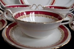AYNSLEY WARWICK #3778- SOUP BOWL & SAUCER  .....   http://jaapiesfinechinastore.com