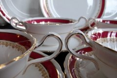 AYNSLEY WARWICK #3778- SOUP BOWL & SAUCER  .....   http://jaapiesfinechinastore.com