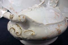 BAWO & DOTTER  AUTUMN VINE, BLUE FLORAL-   COVERED SERVING BOWL #1      .....   http://jaapiesfinechinastore.com