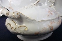 BAWO & DOTTER  AUTUMN VINE, BLUE FLORAL-   COVERED SERVING BOWL #1      .....   http://jaapiesfinechinastore.com