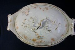 BAWO & DOTTER  AUTUMN VINE, BLUE FLORAL-   COVERED SERVING BOWL #1      .....   http://jaapiesfinechinastore.com