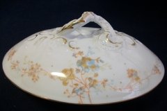 BAWO & DOTTER  AUTUMN VINE, BLUE FLORAL-   COVERED SERVING BOWL #1      .....   http://jaapiesfinechinastore.com