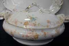 BAWO & DOTTER  AUTUMN VINE, BLUE FLORAL-   COVERED SERVING BOWL #2      .....   http://jaapiesfinechinastore.com