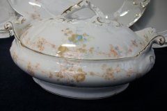 BAWO & DOTTER  AUTUMN VINE, BLUE FLORAL-   COVERED SERVING BOWL #2      .....   http://jaapiesfinechinastore.com