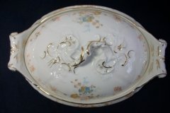BAWO & DOTTER  AUTUMN VINE, BLUE FLORAL-   COVERED SERVING BOWL #2      .....   http://jaapiesfinechinastore.com