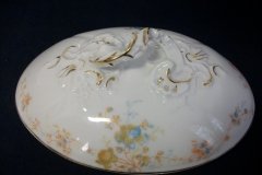 BAWO & DOTTER  AUTUMN VINE, BLUE FLORAL-   COVERED SERVING BOWL #2      .....   http://jaapiesfinechinastore.com
