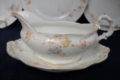 BAWO & DOTTER  AUTUMN VINE, BLUE FLORAL-   GRAVY BOAT & UNDERPLATE  #1     .....   https://www.jaapiesfinechinastore.com