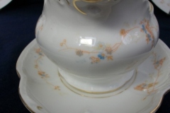 BAWO & DOTTER  AUTUMN VINE, BLUE FLORAL-   GRAVY BOAT & UNDERPLATE  #1     .....   https://www.jaapiesfinechinastore.com